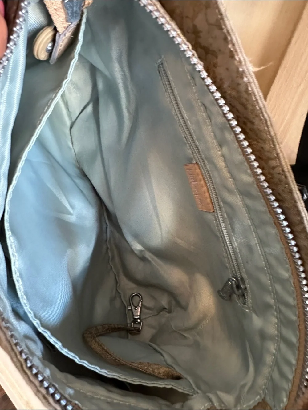 Kipling Syro Shoulder Crossbody Bag Taupe Metallic Gold